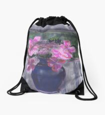 LaceCap Hydrangea in Blue Vase Drawstring Bag