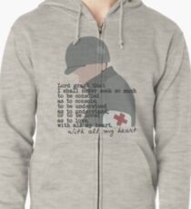 Eugene Roe shirt (light) Zipped Hoodie