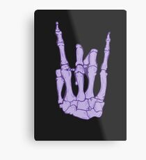 Skeleton hand | Lilac Metal Print