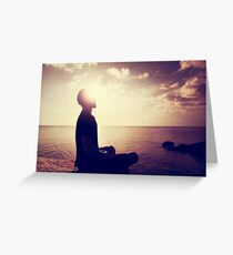 Sunset Meditation in Purple Greeting Card