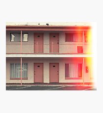 Pink Motel with swimming pool in Kodachrome Photographic Print