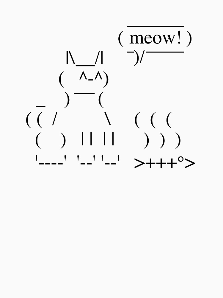 cat ascii art fot text messages