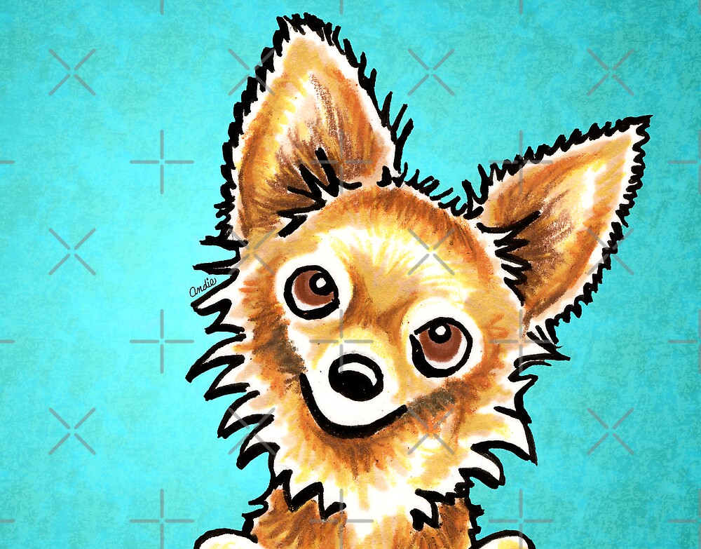 "Long Haired Tan Chihuahua" by offleashart Redbubble