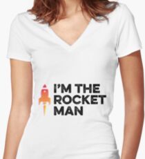Rocket Man Women's Fitted V-Neck T-Shirt