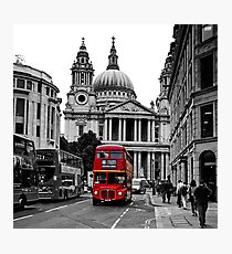 St Paul's Cathedral, London and a London Bus Photographic Print