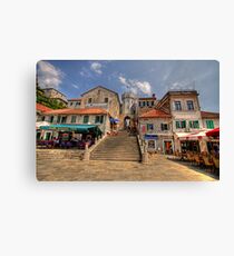 Central Town Square Herzig Novi, Montenegro Leinwanddruck