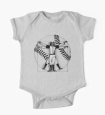 Vitruvian Baseball Player (B&W Tones) One Piece - Short Sleeve