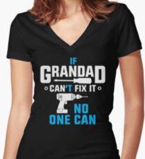 Grandad Can Fix It Women's Fitted V-Neck T-Shirt