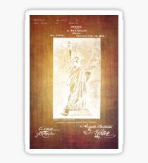 Statue If Liberty Original Patent By Bartholdi 1879 Sticker