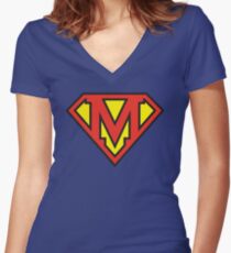 Super Initials Tee - M Women's Fitted V-Neck T-Shirt