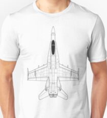 McDonnell Douglas F-18 Hornet Blueprint Unisex T-Shirt