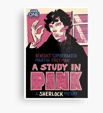 Vintage Poster - A Study In Pink Metal Print