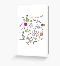 Hand draw chemistry background Greeting Card