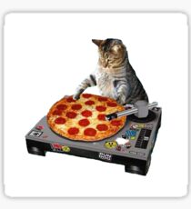 scratching pizza cat Sticker