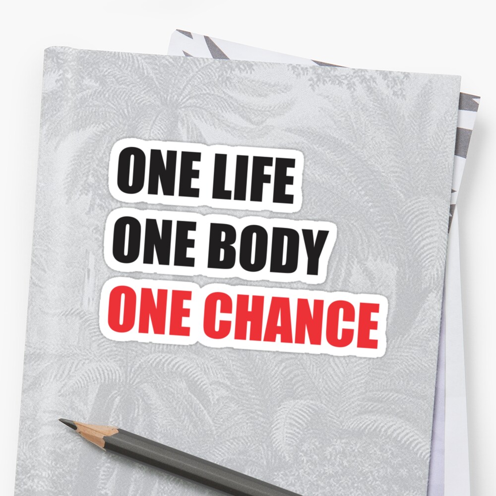 one-life-one-body-one-chance-stickers-by-inspire-store-redbubble