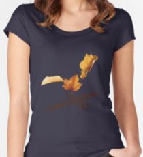 Blätter im Wind Tailliertes Rundhals-Shirt