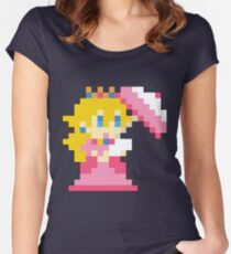 Super Mario Maker - Princess Peach Costume Sprite Women's Fitted Scoop T-Shirt