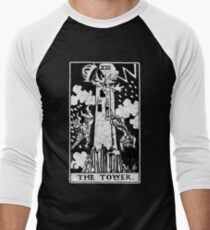 The Tower Tarot Card - Major Arcana - fortune telling - occult Men's Baseball ¾ T-Shirt