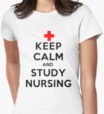 Keep Calm and Study Nursing (LS) Women's Fitted T-Shirt