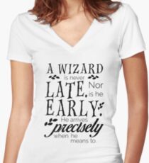 A Wizard is Never Late Fitted V-Neck T-Shirt