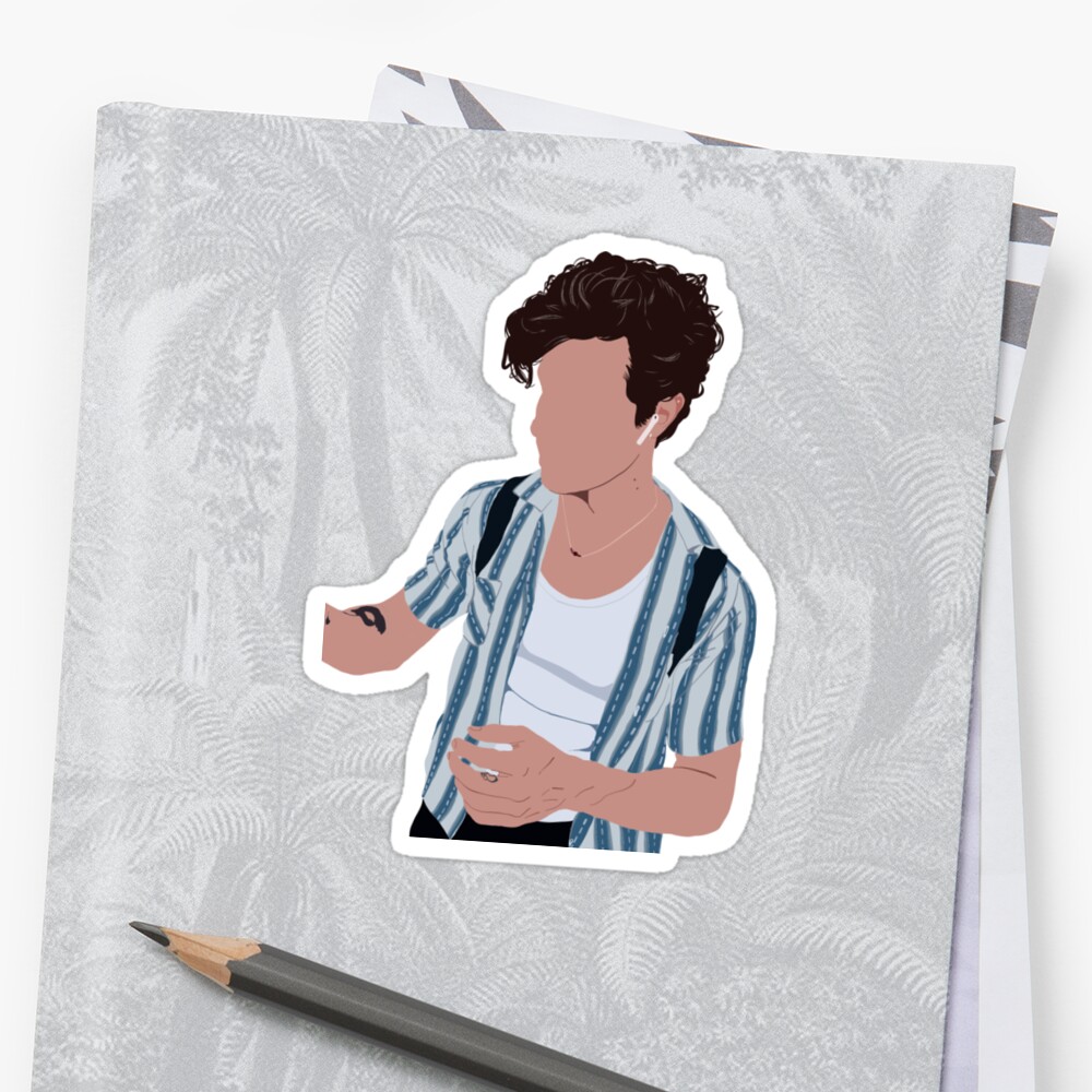 Pegatina «Shawn Mendes ilustración» de Alfonchappel | Redbubble