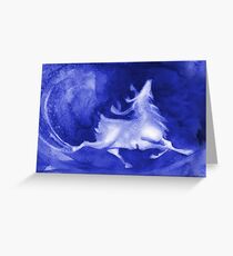 Christmas background with runing reindeer Greeting Card