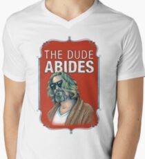 BIG LEBOWSKI-The Dude- Abides Men's V-Neck T-Shirt