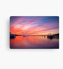 Painted Skies over Port Jefferson Harbor Long Island NY Canvas Print