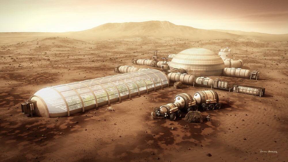"Mars Settlement With Farm" by BryanVersteeg Redbubble