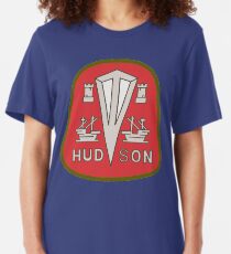 Hudson classic automobiles red logo remake Slim Fit T-Shirt