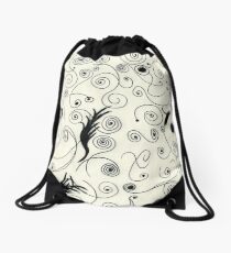 Squiggle Pen & Ink Drawstring Bag