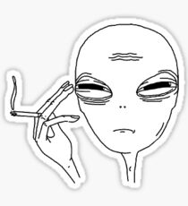 Alien Smoking Sticker