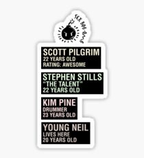 Scott Pilgrim - Sex Bob Omb Name Cards Sticker