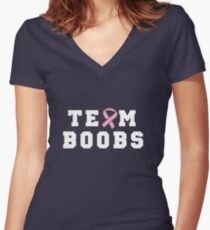 Team Boobs Women's Fitted V-Neck T-Shirt