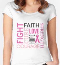 Breast Cancer Words Women's Fitted Scoop T-Shirt