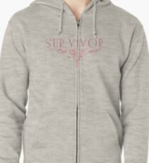 Survivor. breast cancer Zipped Hoodie