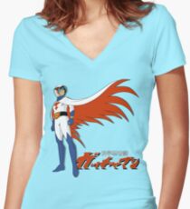 Ken The Eagle Large Women's Fitted V-Neck T-Shirt