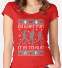 Fun To Run Ugly Christmas Tee Women's Fitted Scoop T-Shirt