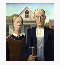 Iconic American Gothic by Grant Wood Photographic Print