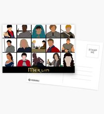 Characters Of Merlin Postkarten