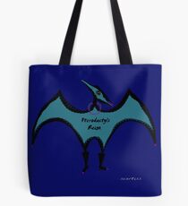 Pterodactyls in Blue with Pink Feathers Tote Bag