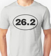 26.2 Miles Oval Sticker Unisex T-Shirt