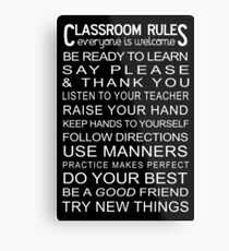 Classroom Rules Poster Metal Print