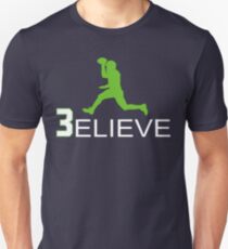 Russell Wilson Believe (3elieve) Green Jump Pass T-shirt Slim Fit T-Shirt