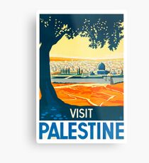Besuchen Sie Palästina Vintage Travel Poster Metalldruck