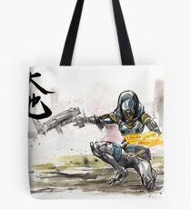 Tali from Mass Effect Sumie style with calligraphy Great Land Tote Bag