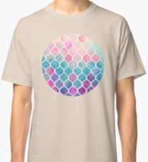 Rainbow Pastel Watercolor Moroccan Pattern Classic T-Shirt