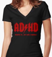 ADHD Highway to Hey! Women's Fitted V-Neck T-Shirt