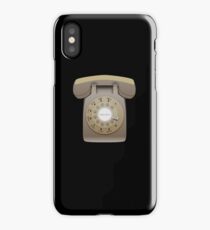 Rotary Phone (beige on black) iPhone Case