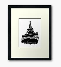 Eiffel Tower Digital Engraving Framed Print